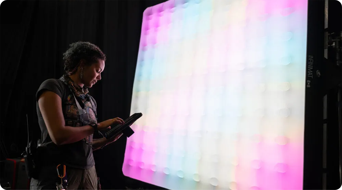 Aputure Infinimat 2x4, 4x4 et 8x8 - gros plan sur la texture du panneau gonflable